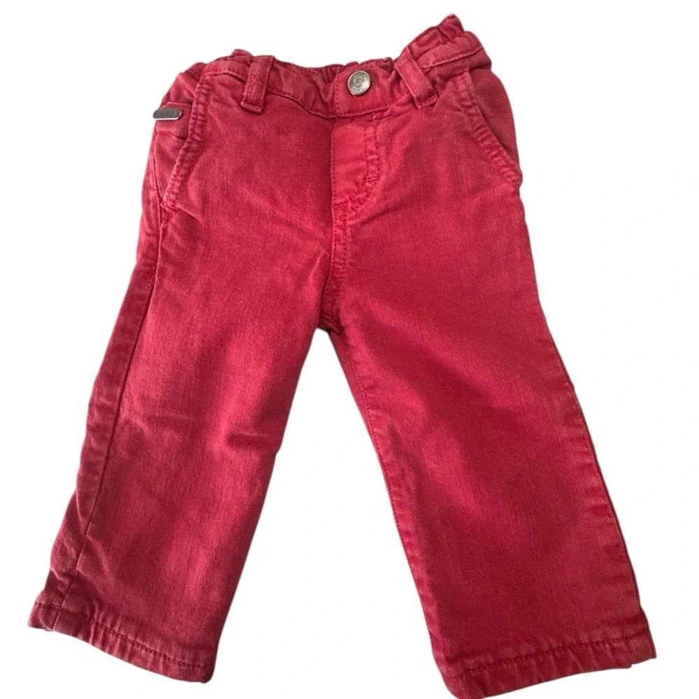 Primigi Baby Pants Red size 12 Months | Italian Brand | Soft Cotton Jeans